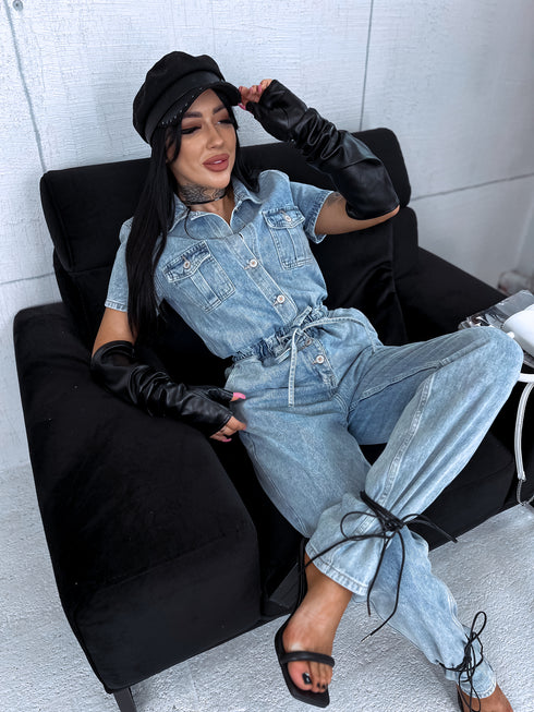 СИНИЙ ДЖИНСОВЫЙ брючный костюм "BLUE WEEKEND" LY107